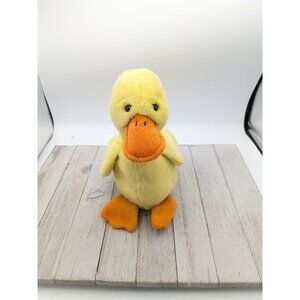 Ty Beanie Buddies Yellow Orange Quackers The Duck 10" Plush Stuffed 1998